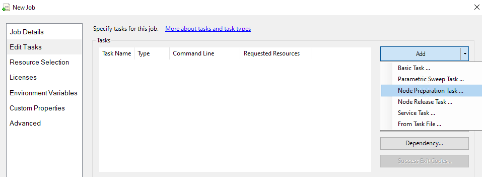 Add a node preparation task