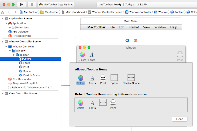 Customizing the toolbar Customizing the toolbar