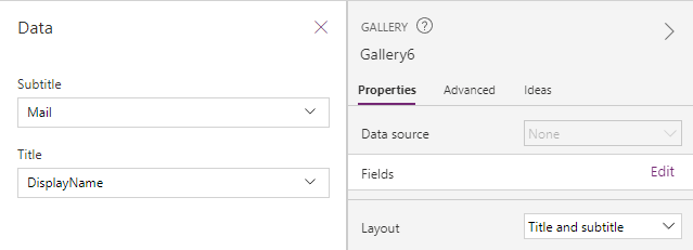 Screenshot of flow settings property from gallery settings.