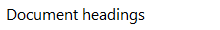 first column: document headings