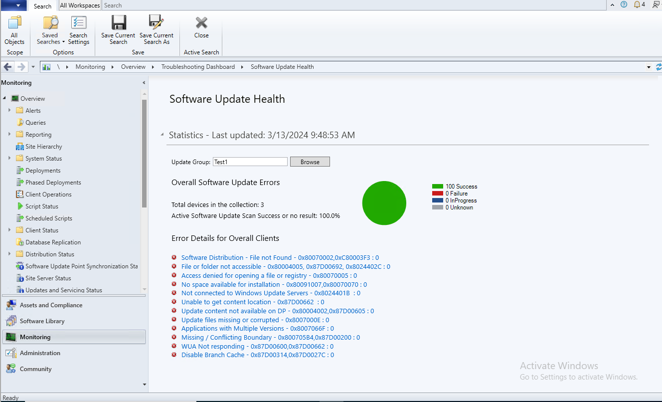 Screenshot of new troubleshooting dashboard in console.