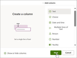 Screenshot showing how to add a column in document library.
