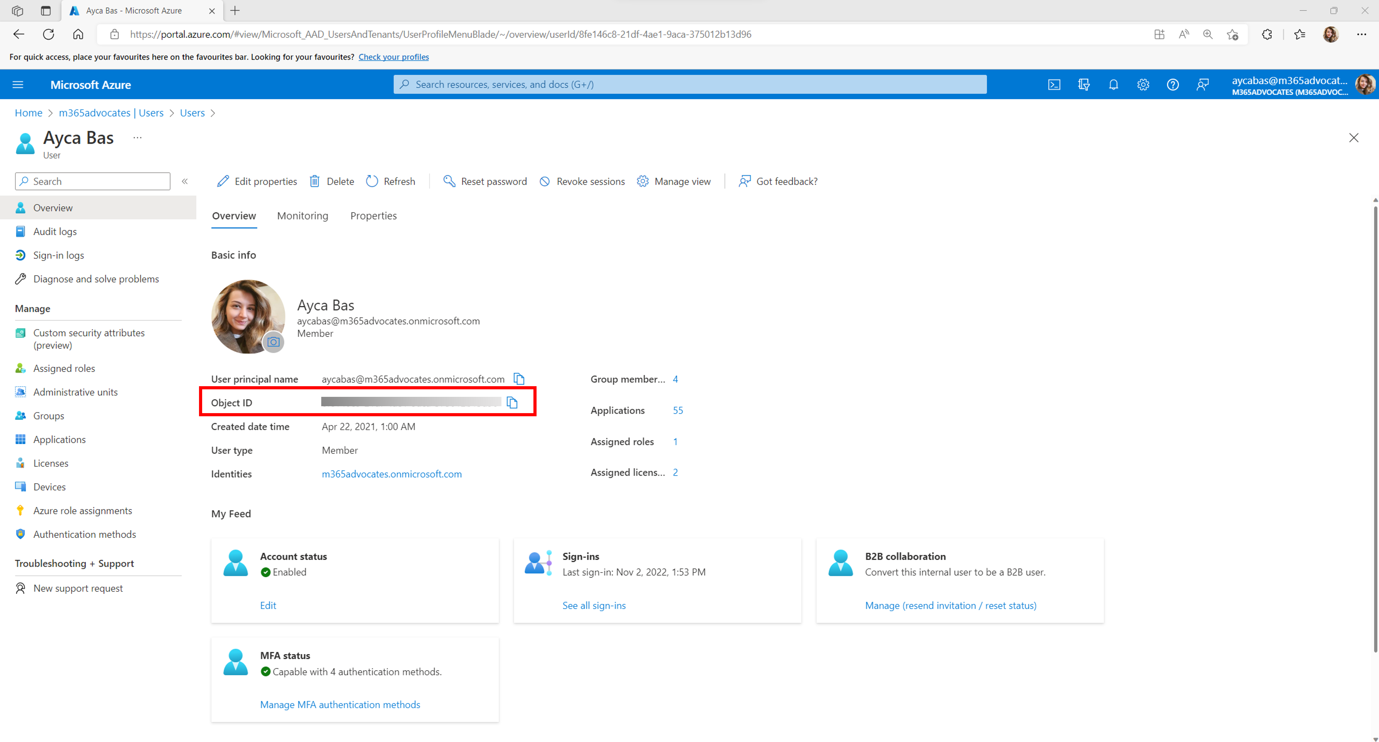 Getting User ID from Microsoft Entra ID