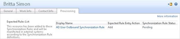 Synchronization rule status