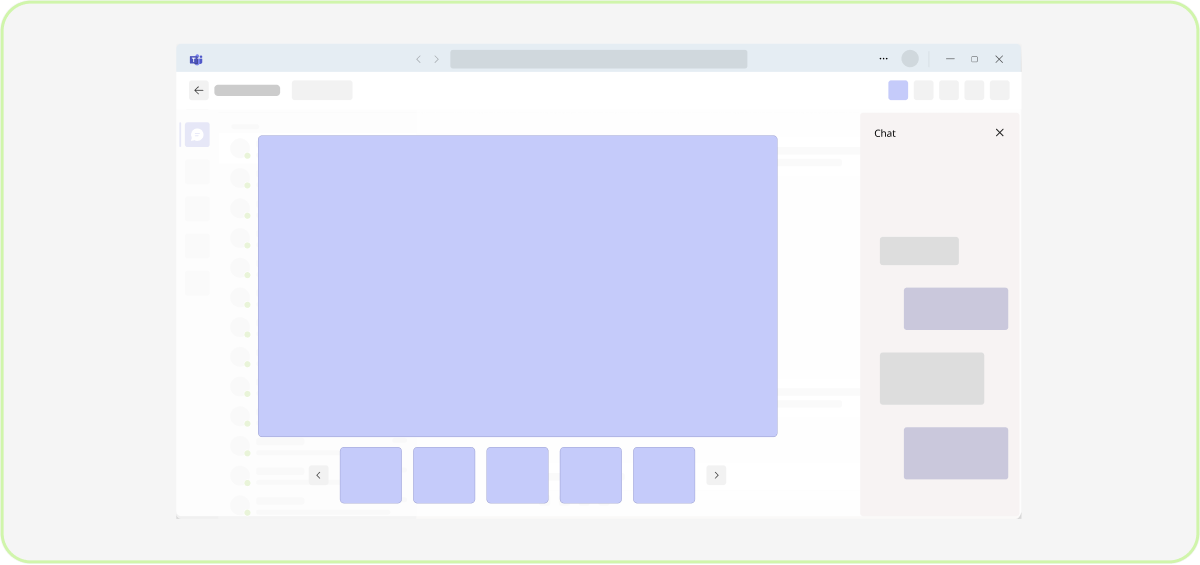 Example shows the use of a lightbox component with highlighted chat panel.