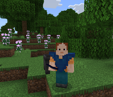 Image of a dyable chestplate that has been dyed blue.