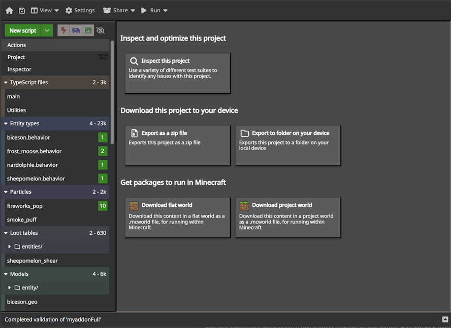 Image of the project edtior of mctools.dev