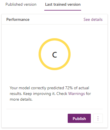 Terbitkan skrin model.