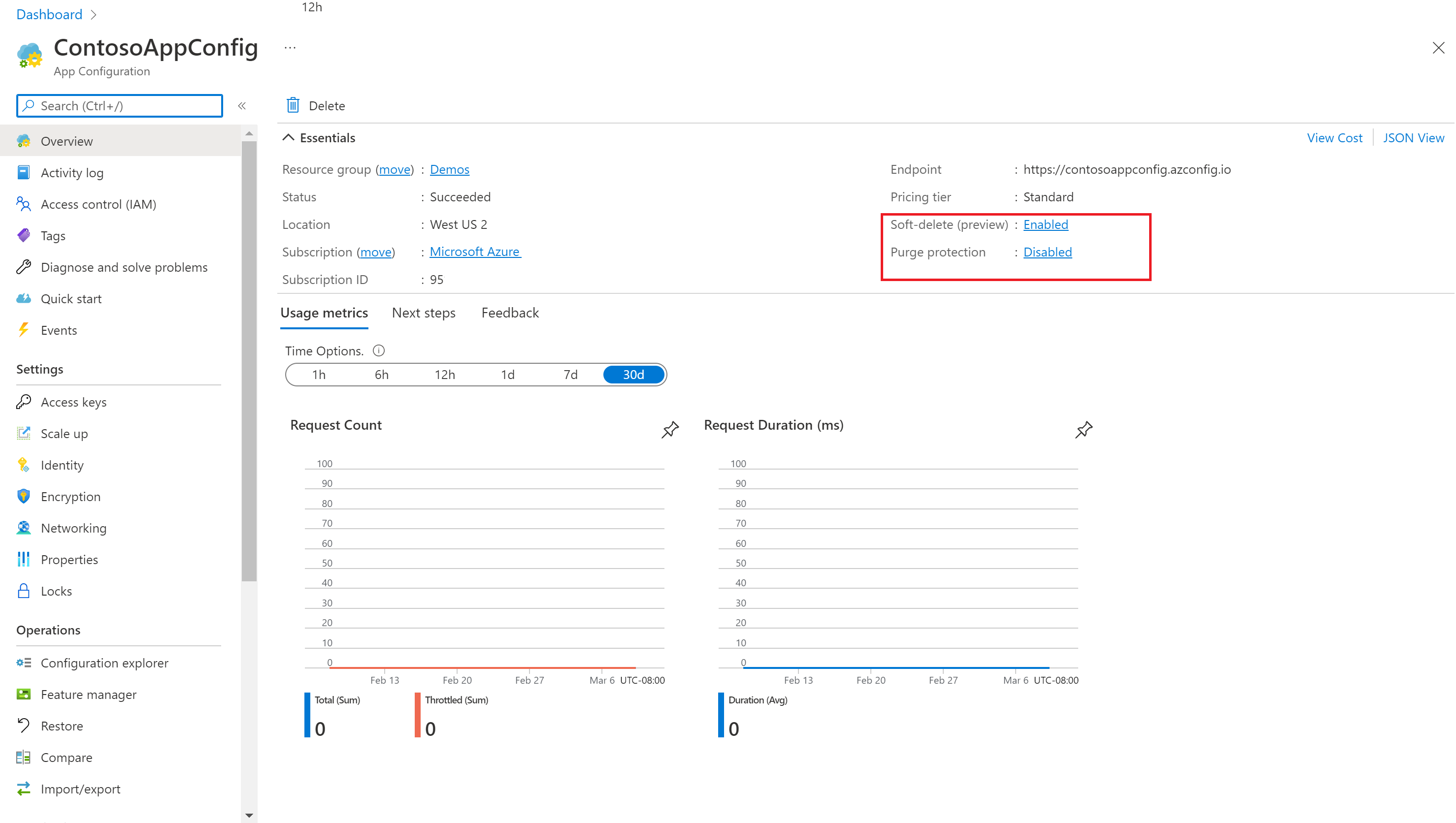 In Overview, Soft-delete is highlighted.