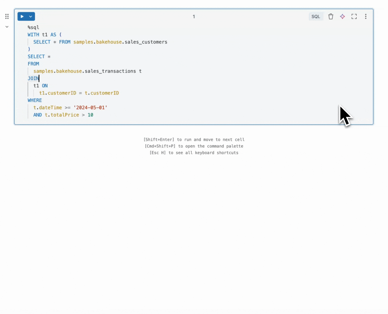 Use the optimize prompt on a notebook.