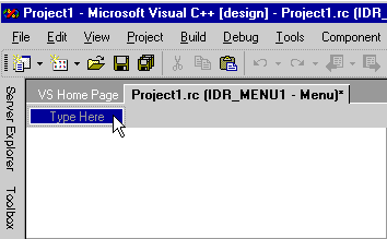 vcMenuEditorNewItemBox New Item box in the menu editor.