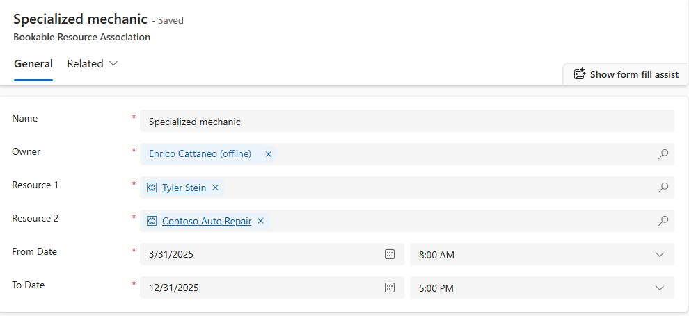 Tangkapan skrin perkaitan antara sumber mekanik dan sumber kemudahan.