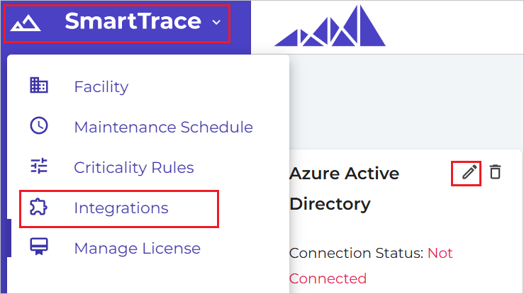 Screenshot of the SmartTrace header integrations.