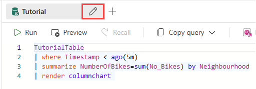 Screenshot of the Rename queryset window showing the queryset name and the Pencil icon.