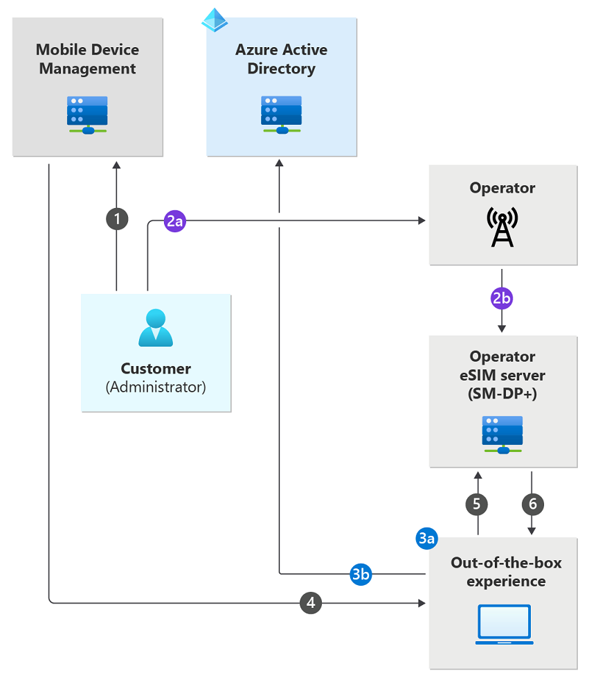 Process flow for eSIM bulk activation via download server.