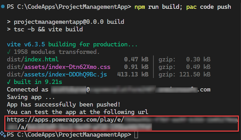 App published to Power Apps with Open app link