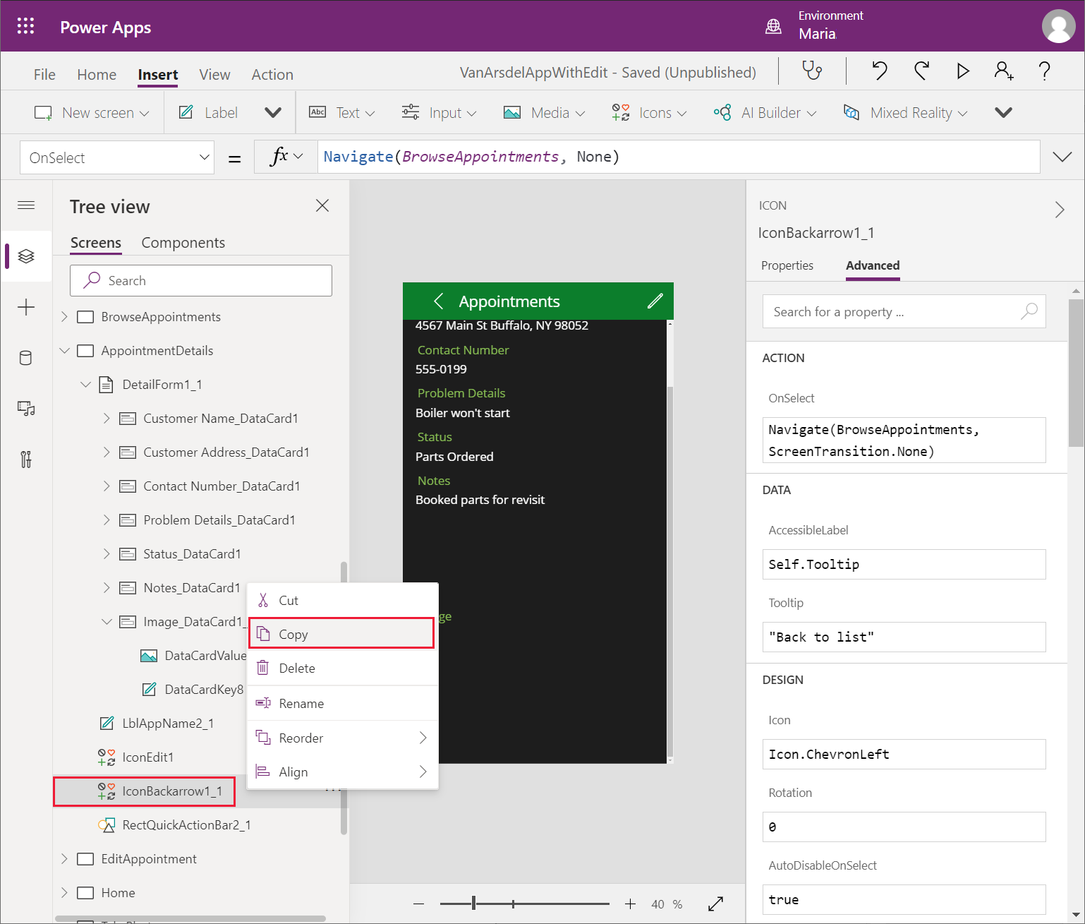 Salin kawalan Anak Panah ke Belakang.