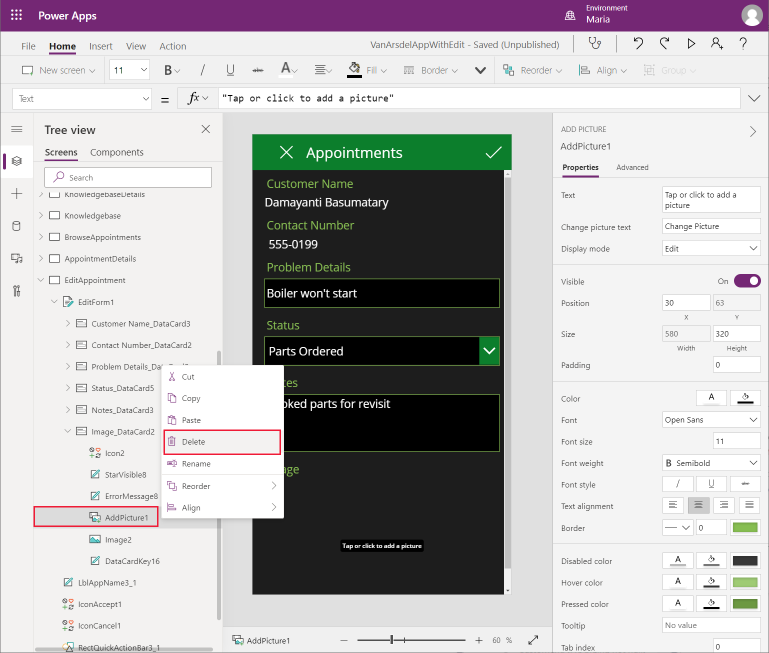 Alih keluar kawalan AddPicture.
