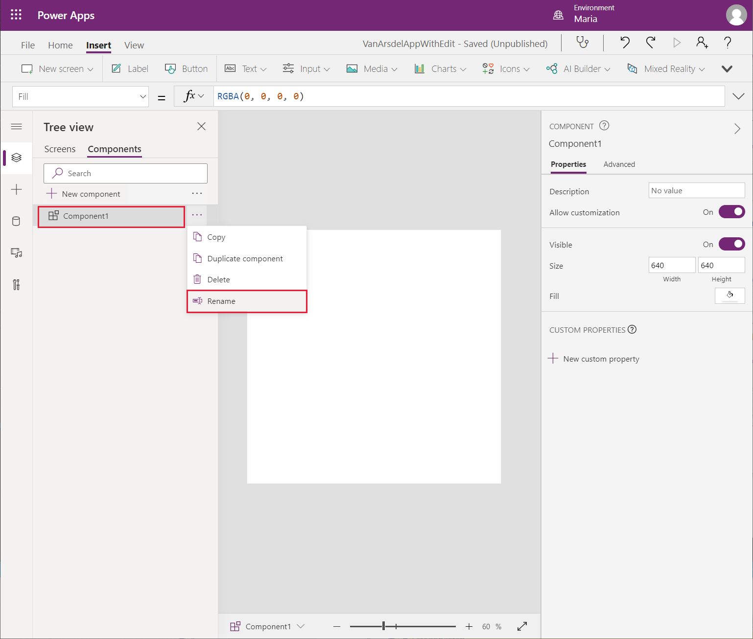 Namakan semula komponen.