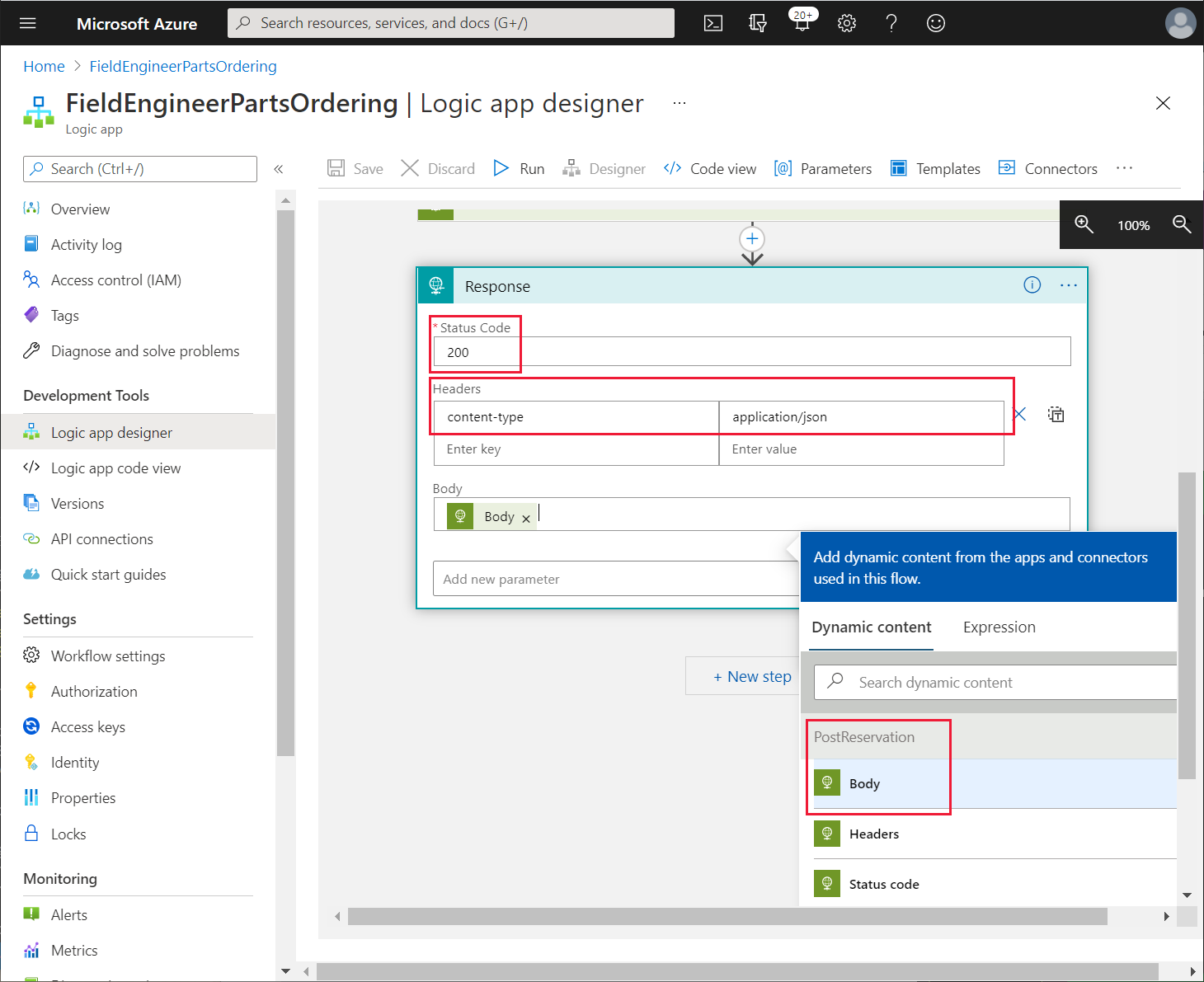 Mesej respons yang dihantar oleh aplikasi logik.