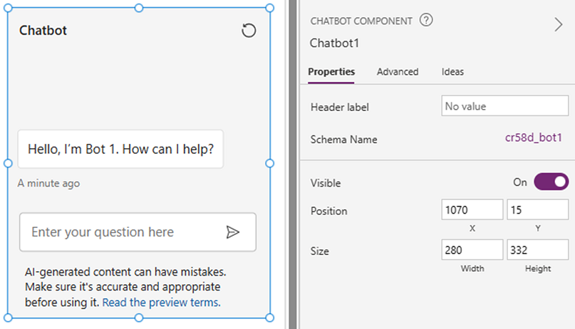 Tambah Kawalan Chatbot Pada Apl Kanvas Anda Power Apps Microsoft Learn