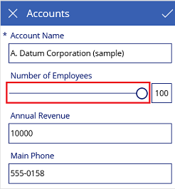 EditForm1 dengan kawalan penggelangsar.