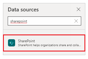 Pilih sumber data SharePoint.