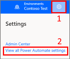 Tetapan Power Automate