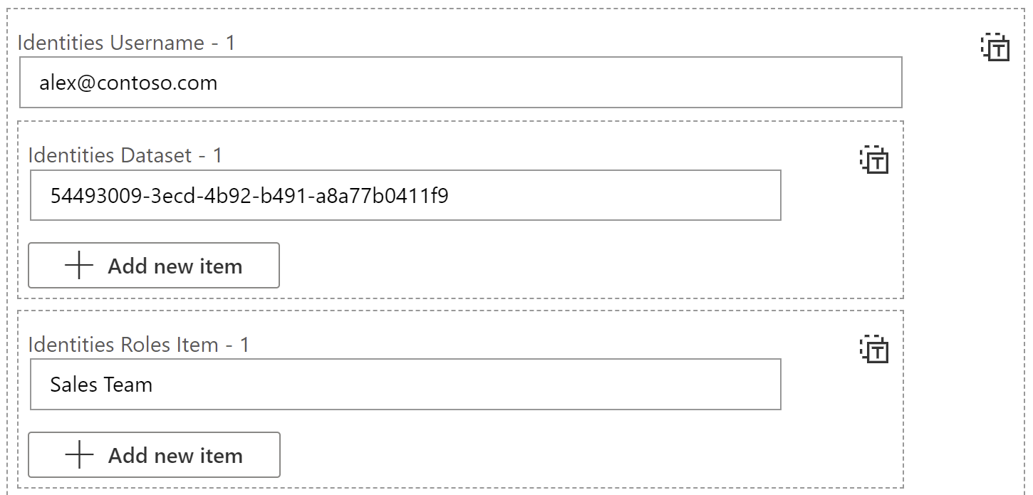 Screenshot of updating Identities Username fields.