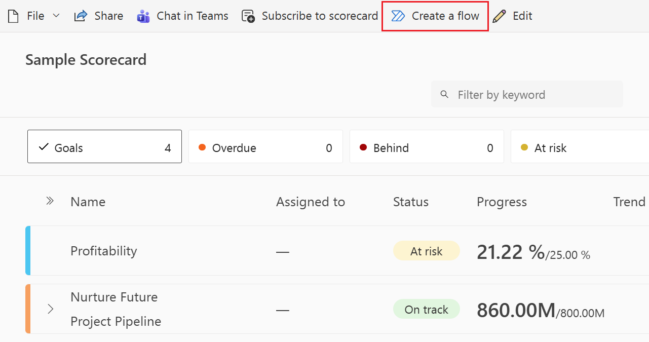 Screenshot of Access Power Automate by selecting the Create a flow button in the ribbon.