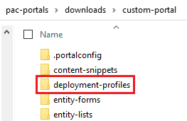 Folder untuk profil pelaksanaan