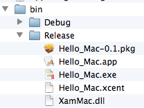 Selecting the app package in Finder