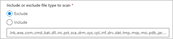 Configure file types to scan within the Purview portal