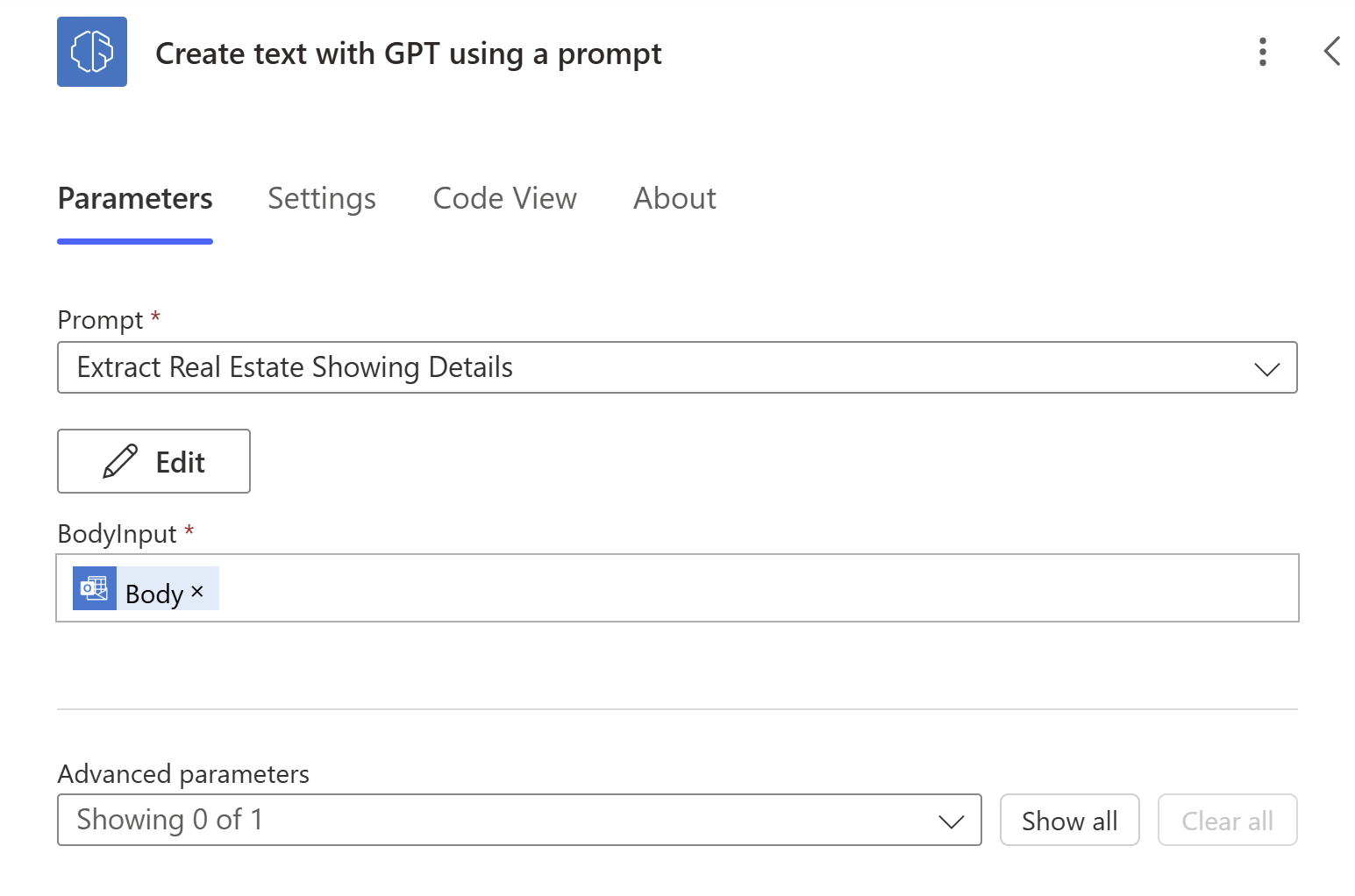 Screenshot of the body input field.