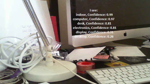 Screenshot that shows the recognition results.