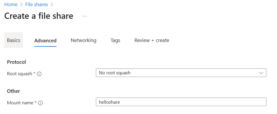 A screenshot of the  of the advanced tab.