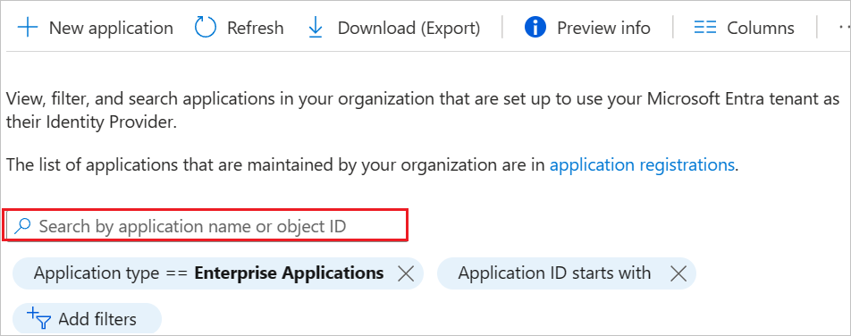 Screenshot of the Slack link in the Applications list.