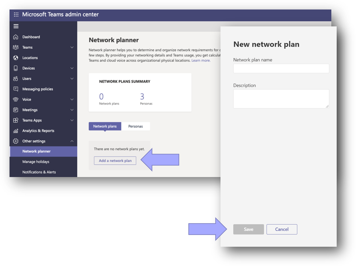 Add a new network plan.
