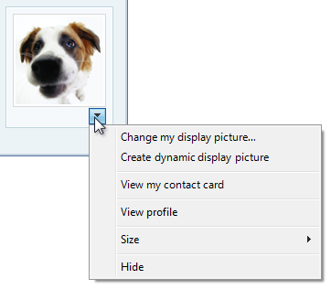 screen shot of photo with drop-down menu button