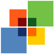 figure of design in solid, primary colors