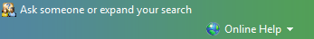 screen shot of white help link on green background