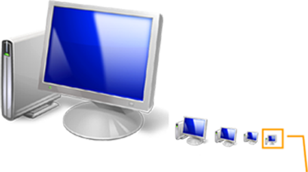 image of large 3d computer and small 2d computer
