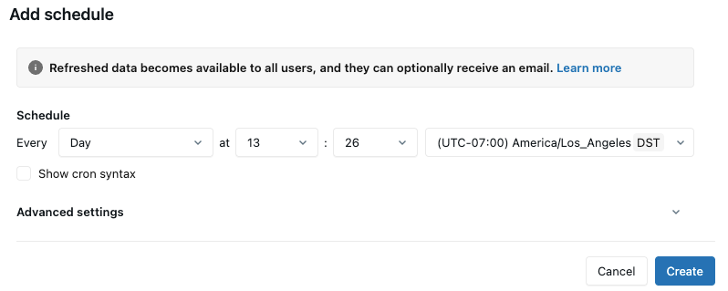Add schedule dialog