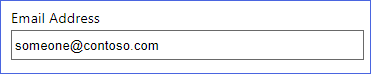 EmailBox showing properties specified in claim type