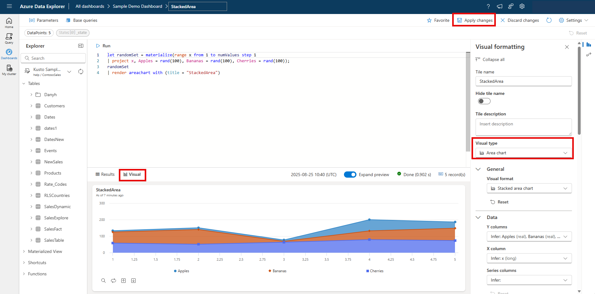 Add visual to query.