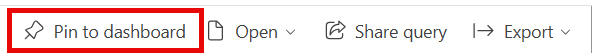 Screenshot of the Pin to dashboard button.