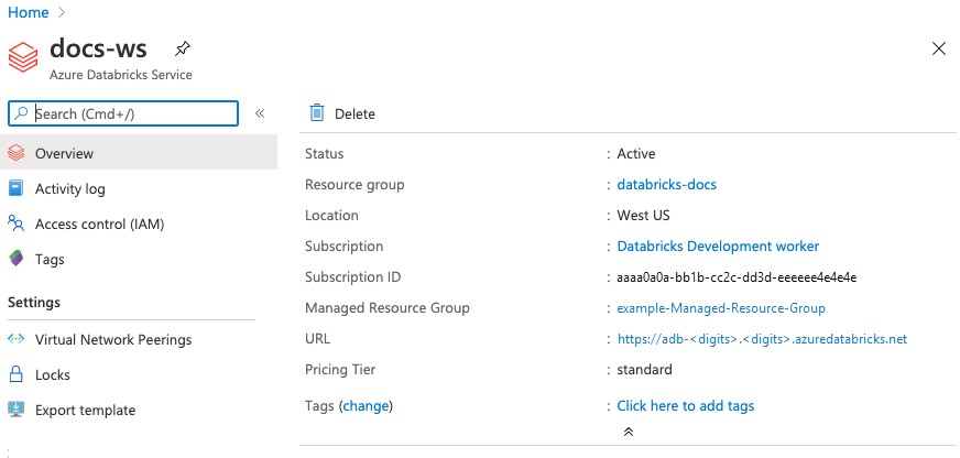 Workspace URL