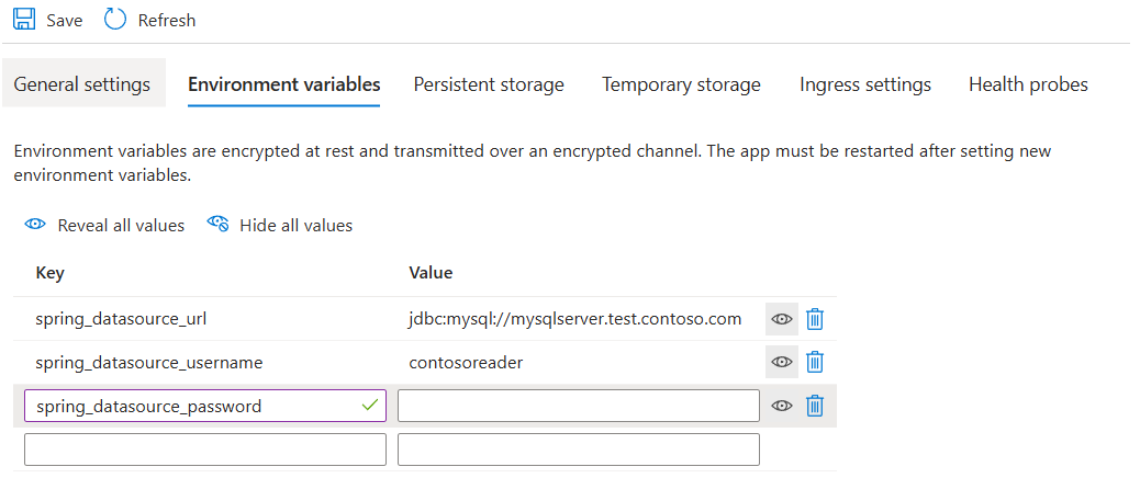 Spring Cloud App Configuration Settings