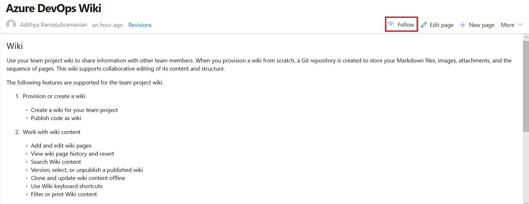 Wiki page Wiki page.