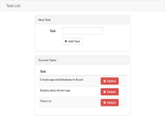 A screenshot of the Laravel app running in App Service.